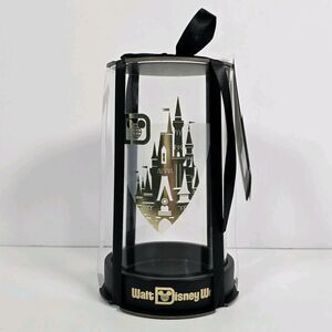 Disney Parks WDW Hurricane Candle‎ Holder Cinderella Castle Black Gold
